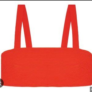 Vitamin A x Fred Segal Ribbed Bikini Top in Poppy Size L